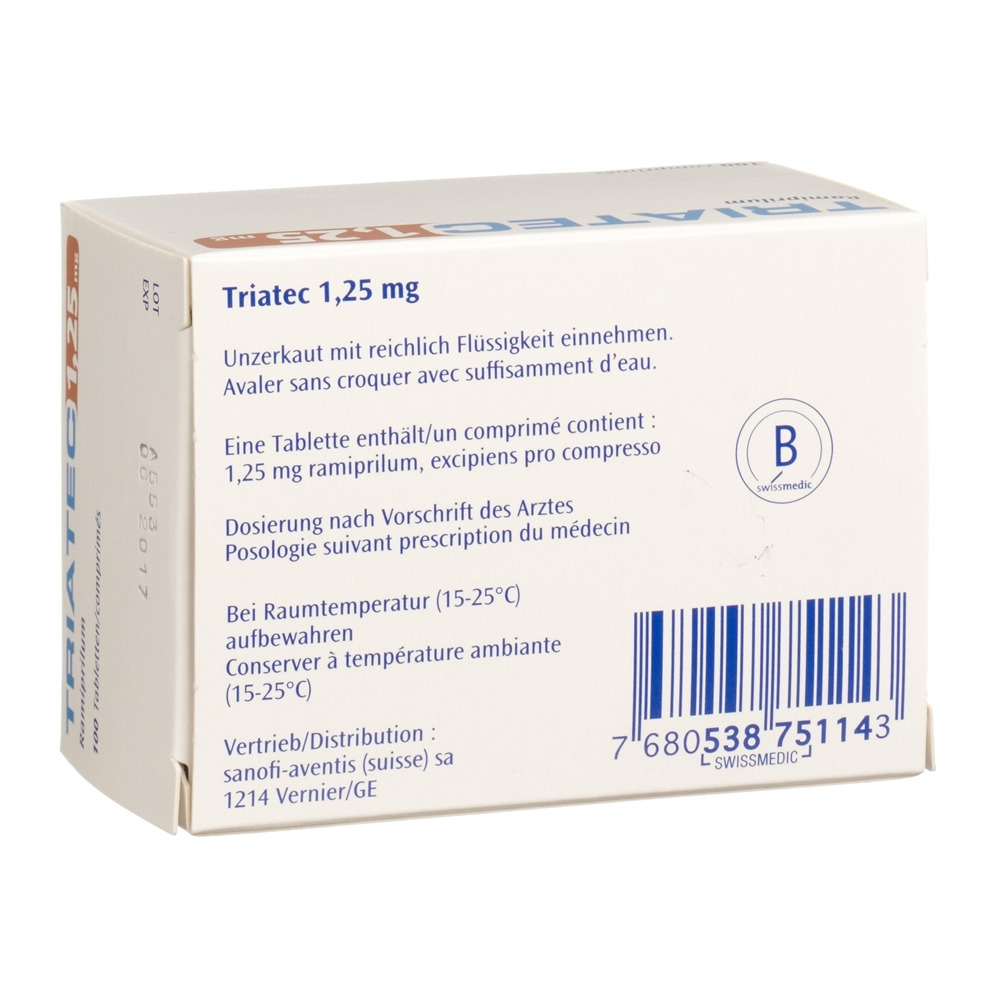 TRIATEC cpr 1.25 mg blist 100 pce, image 2 sur 2