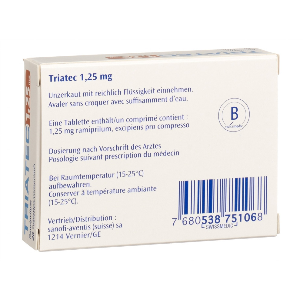 TRIATEC cpr 1.25 mg blist 20 pce, image 2 sur 2