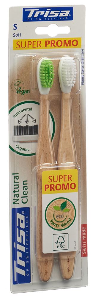 TRISA Natural Clean brosse à dents en bois, image principale