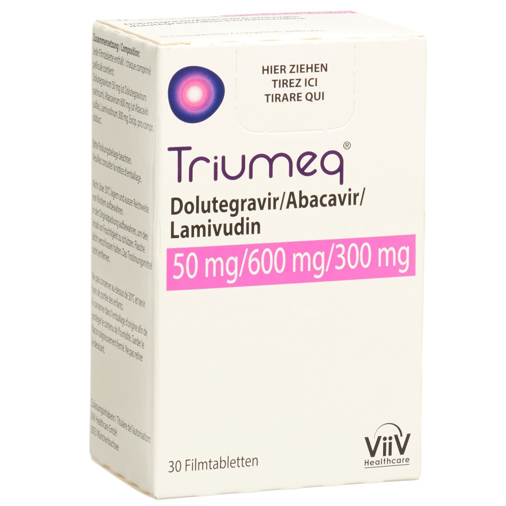 TRIUMEQ cpr pell 50mg/600mg/300mg bte 30 pce, image principale