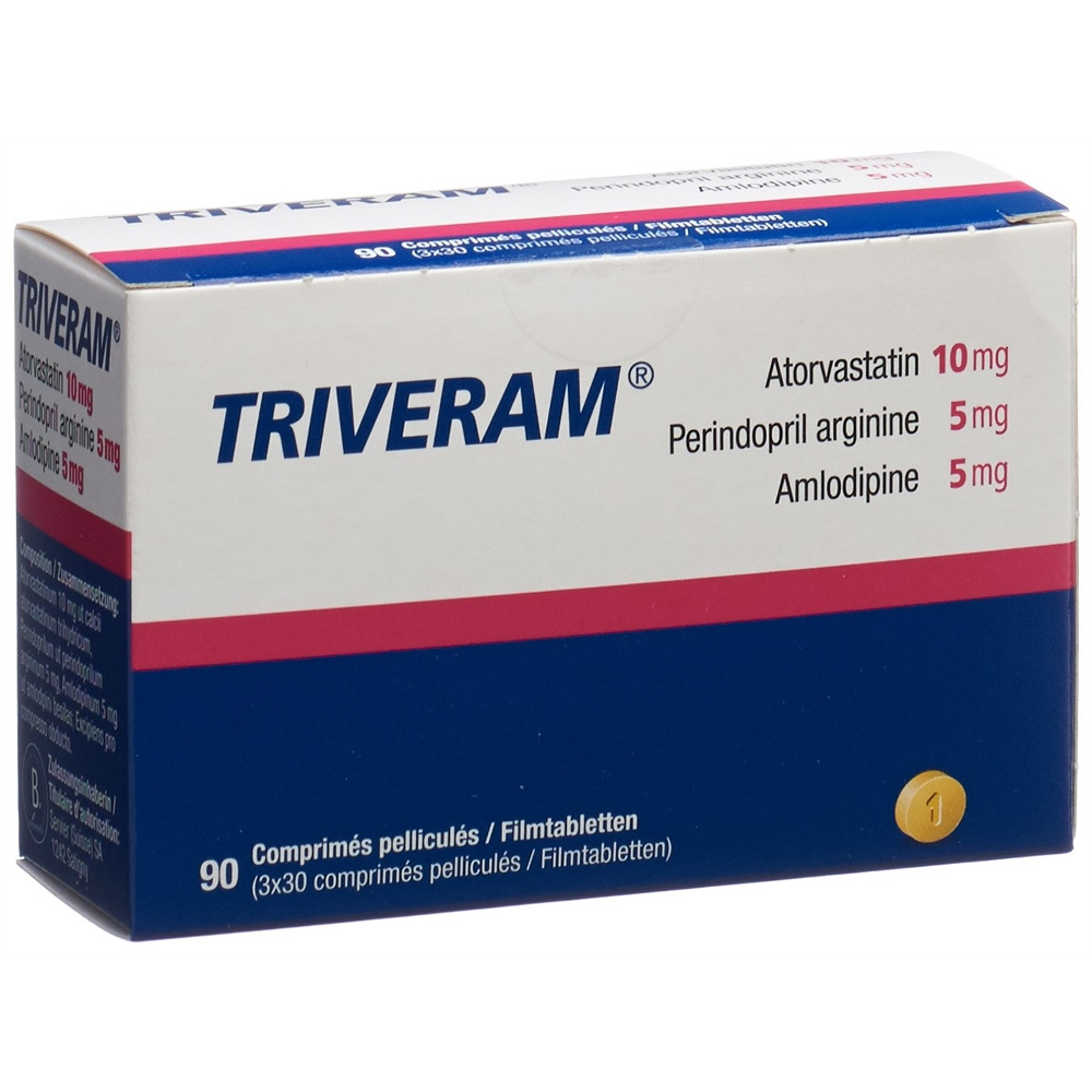 TRIVERAM cpr pell 10 mg/5 mg/5 mg bte 30 pce, image principale