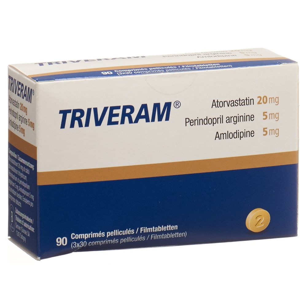 TRIVERAM cpr pell 20 mg/5 mg/5 mg bte 30 pce, image principale