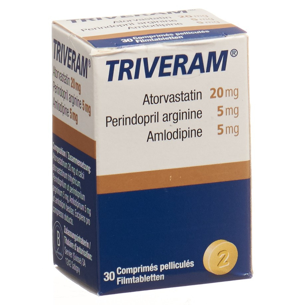 TRIVERAM cpr pell 20 mg/5 mg/5 mg bte 30 pce, image principale