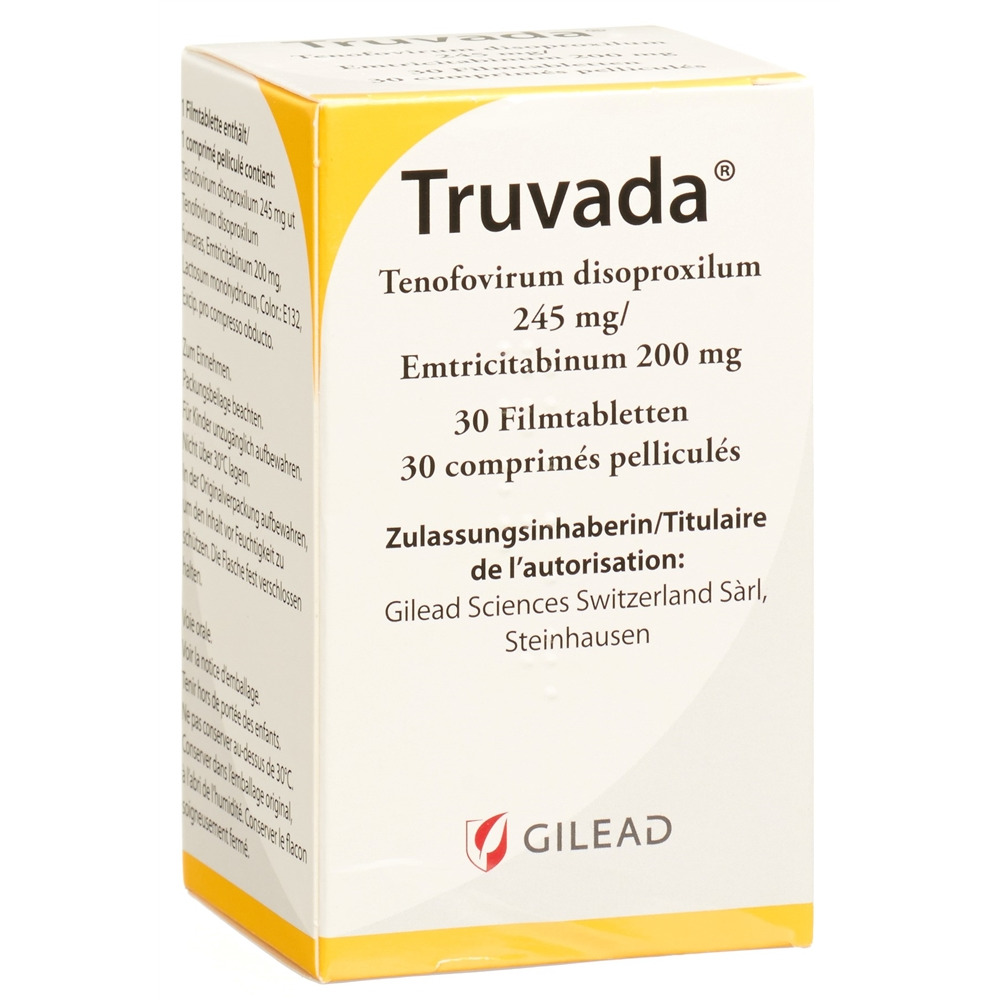 TRUVADA cpr pell 245mg/200mg bte 30 pce, image principale