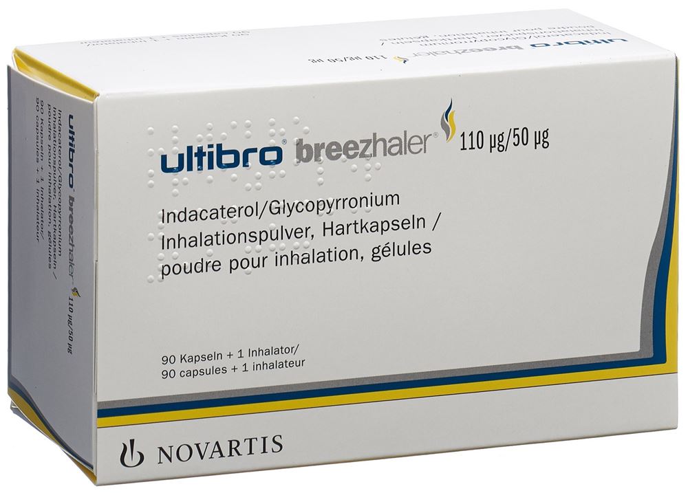ULTIBRO BREEZHALER Inh Kaps 110 mcg/50 mcg Blist 90 Stk, Hauptbild ULTIBRO BREEZHALER Inh Kaps 110 mcg/50 mcg Blist 90 Stk, Hauptbild
