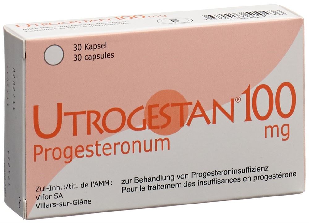 Utrogestan Kaps 100 mg Blist 30 Stk, Hauptbild