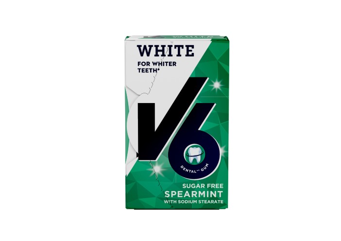 V6 White chewing gum