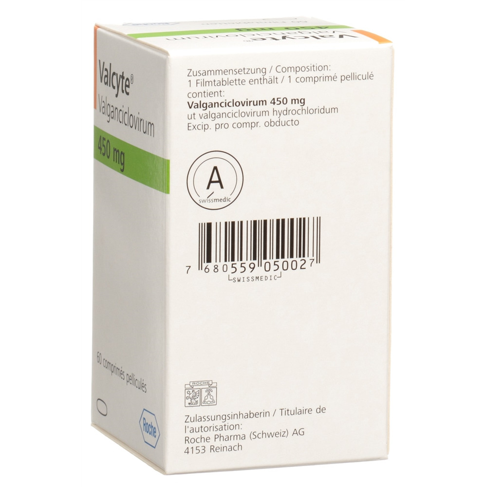 VALCYTE Filmtabl 450 mg Ds 60 Stk, Bild 2 von 2