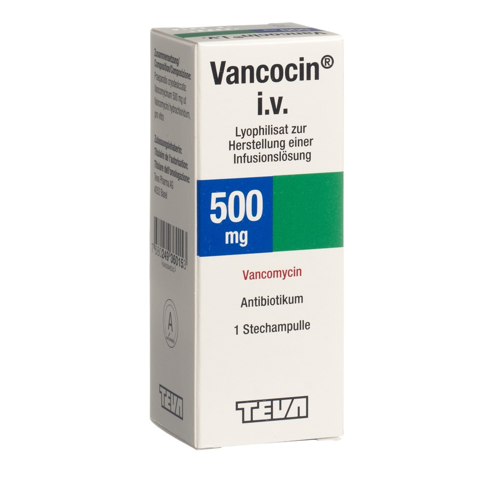 Vancocin subst sèche 500 mg i.v. flac 1 pce, image principale