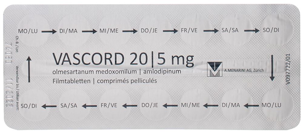 VASCORD cpr pell 20/5 mg blist 98 pce, image 3 sur 3