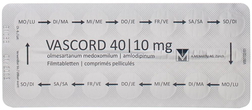 VASCORD cpr pell 40/10 mg blist 98 pce, image 2 sur 3