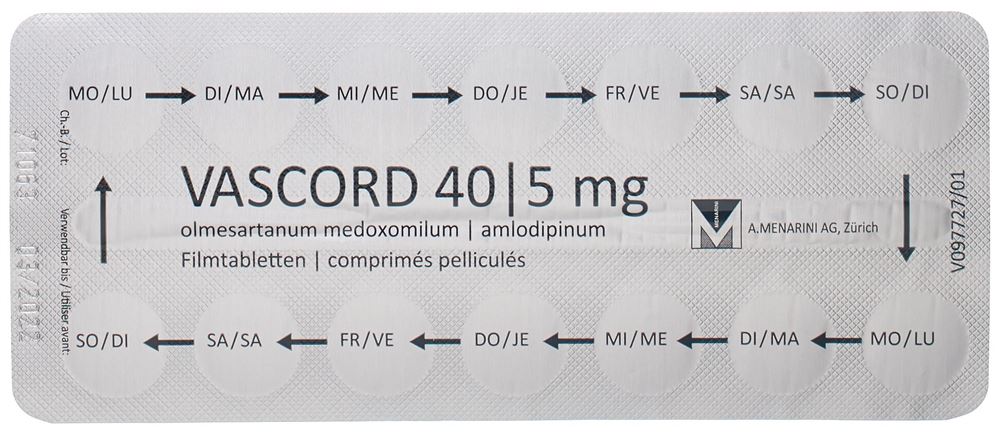 VASCORD cpr pell 40/5 mg blist 98 pce, image 2 sur 3
