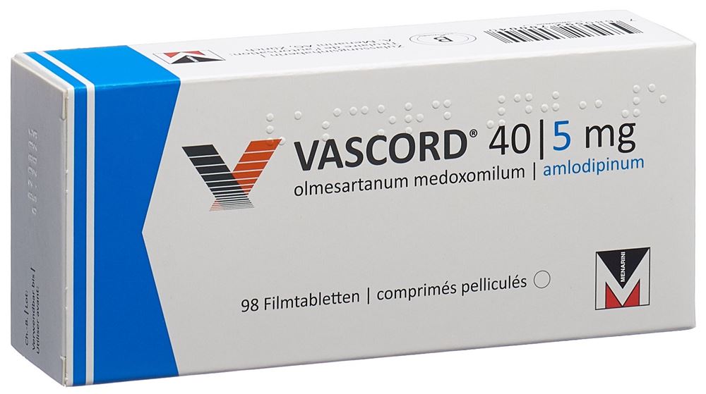 VASCORD cpr pell 40/5 mg blist 98 pce, image principale