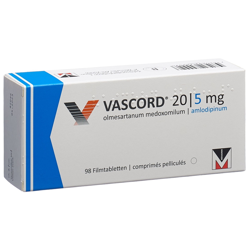 VASCORD Filmtabl 20/5 mg Blist 98 Stk, Hauptbild