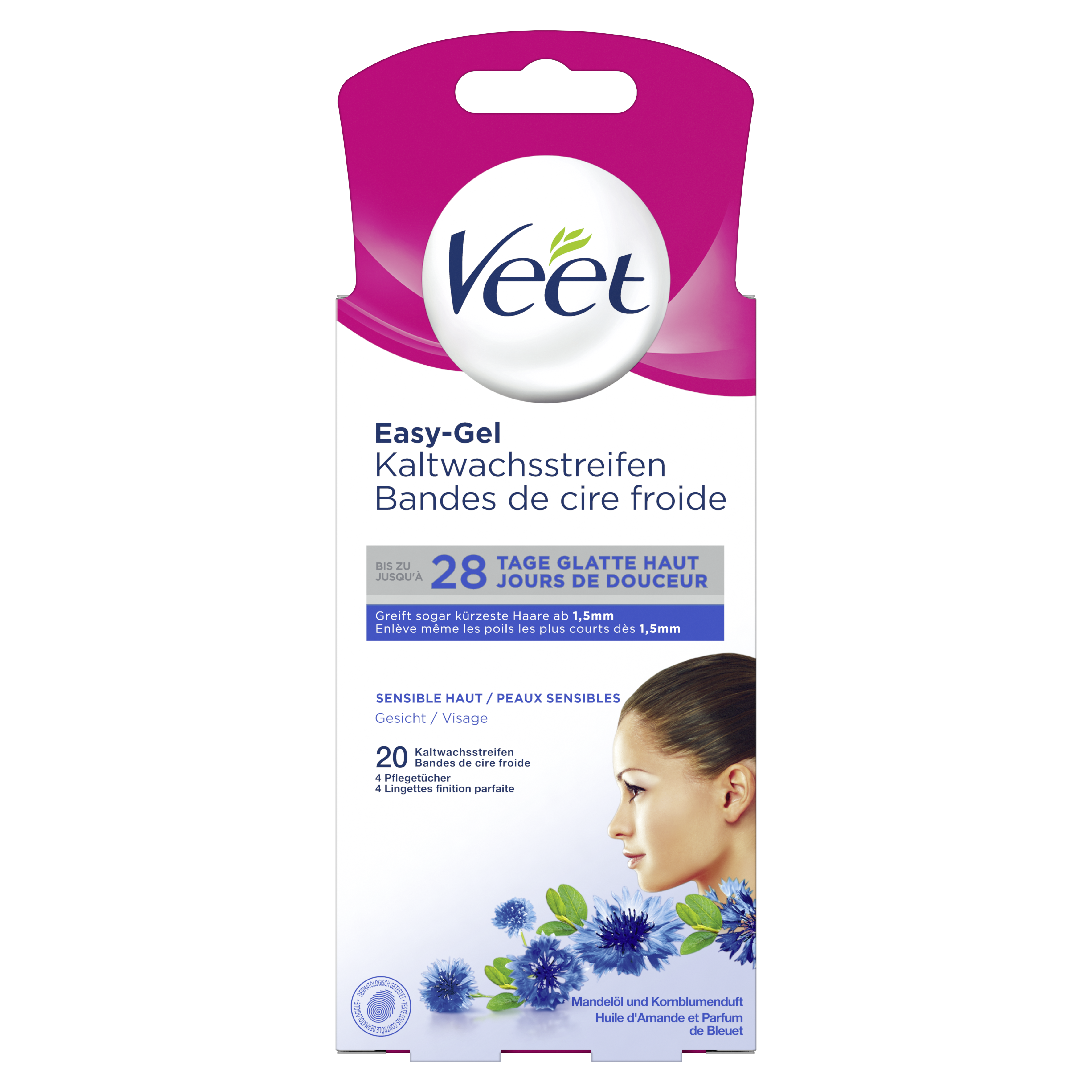 bandes de cire froide visage