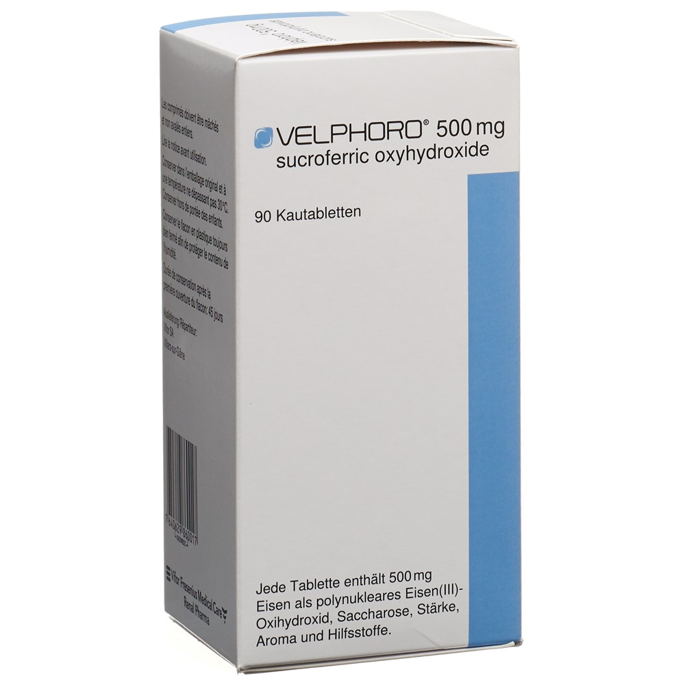 VELPHORO cpr croquer 500 mg fl 90 pce, image principale