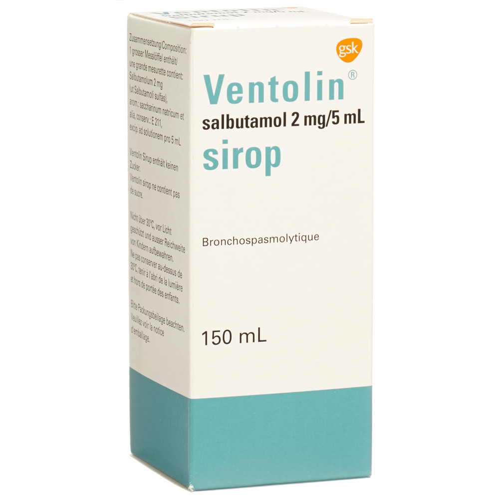 VENTOLIN Sirup 2 mg/5ml ohne Zucker Fl 150 ml, Bild 2 von 2