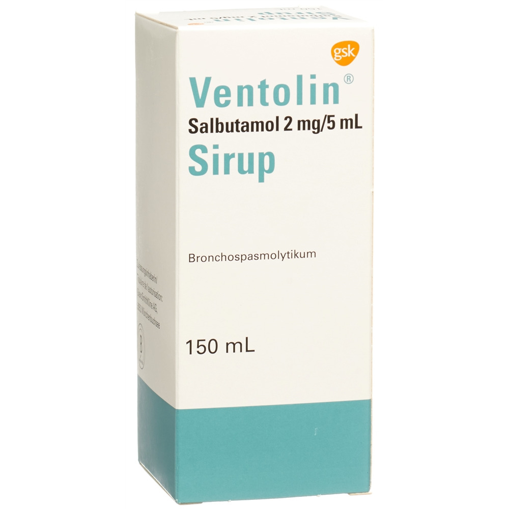 VENTOLIN Sirup 2 mg/5ml ohne Zucker Fl 150 ml, Hauptbild