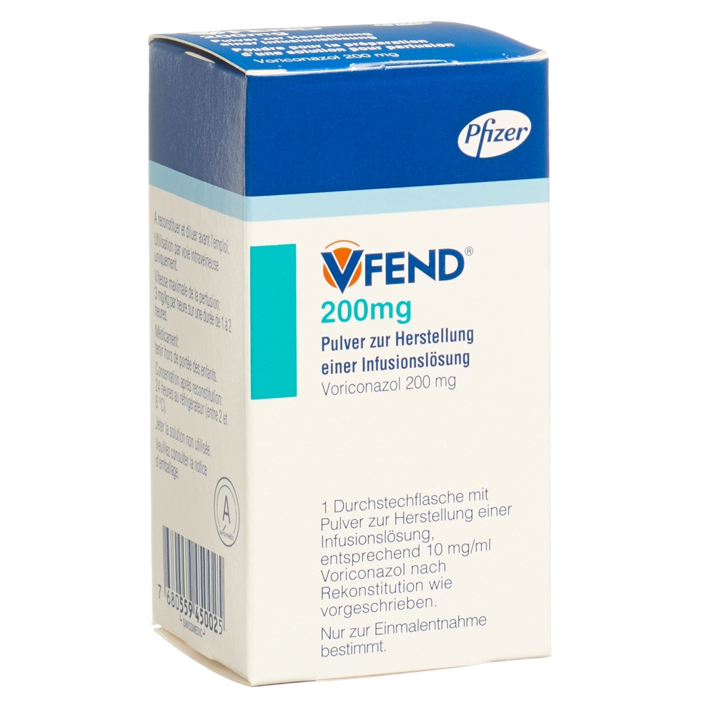 VFEND subst sèche 200 mg pour solution pour perfusion amp 1 pce, image principale