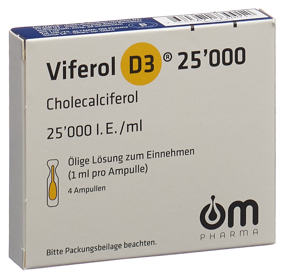 VIFEROL D3 Trink Lös 25000 IE/ml Amp 4 Stk, Hauptbild