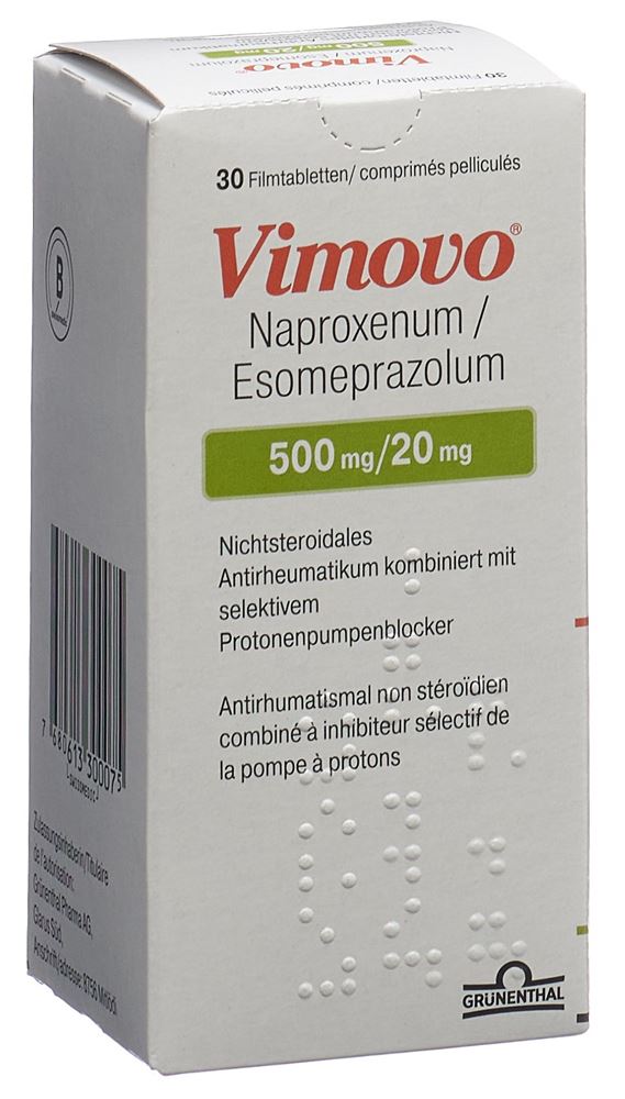 VIMOVO Filmtabl 500mg/20mg Ds 30 Stk, Hauptbild