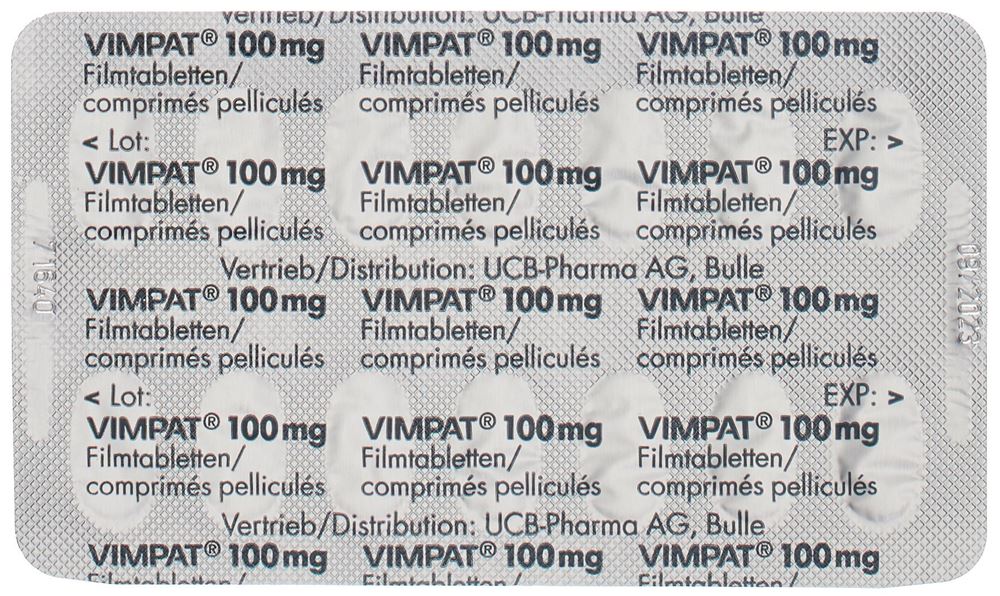 VIMPAT cpr pell 100 mg blist 56 pce, image 2 sur 3