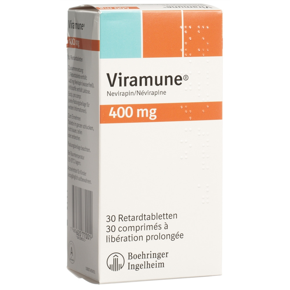 Viramune cpr ret 400 mg blist 30 pce, image 2 sur 2