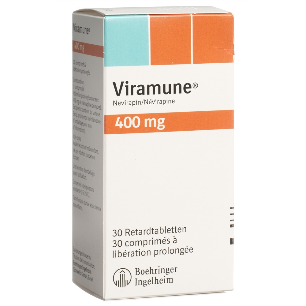 Viramune cpr ret 400 mg blist 30 pce, image principale