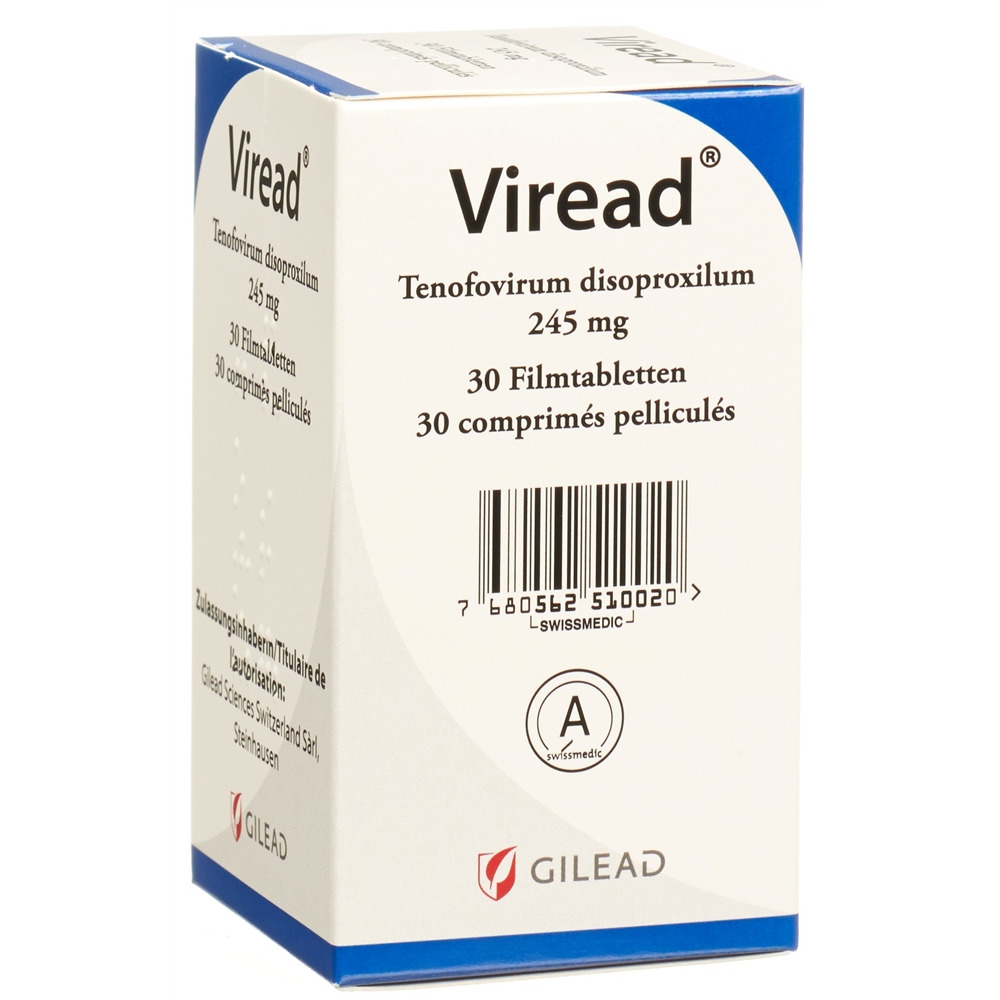 VIREAD cpr pell 245 mg bte 30 pce, image 2 sur 2