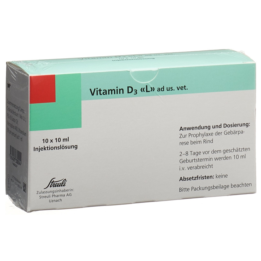 VITAMINE D3 L Inj Lös 1 Mio IE ad us. vet. Fl 10 ml, Hauptbild