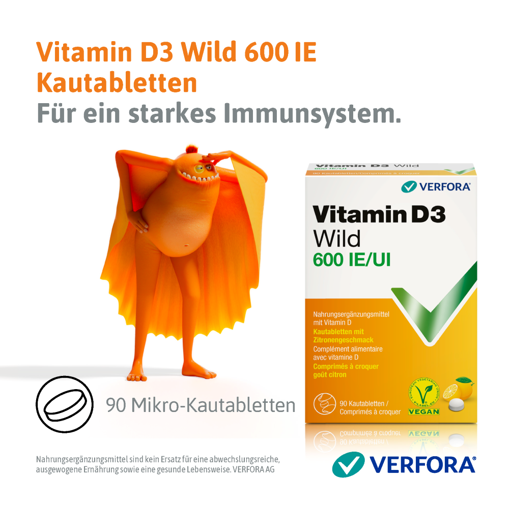 VITAMINE D3 WILD Kautabl 600 IE vegan 90 Stk, Bild 2 von 5