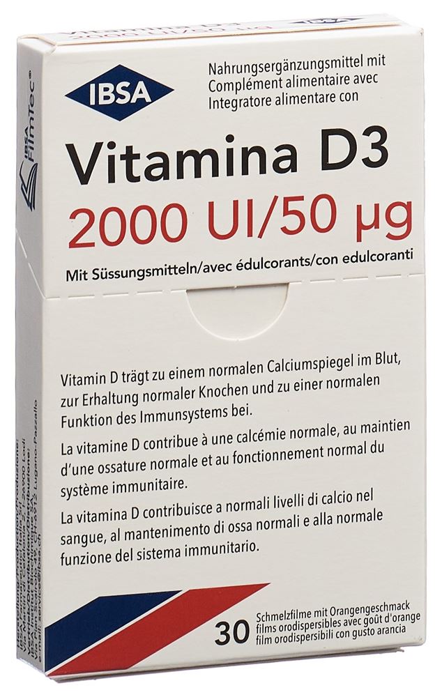 VITAMINA D3 Schmelzfilm 2000 I.U. (neu) 30 Stk