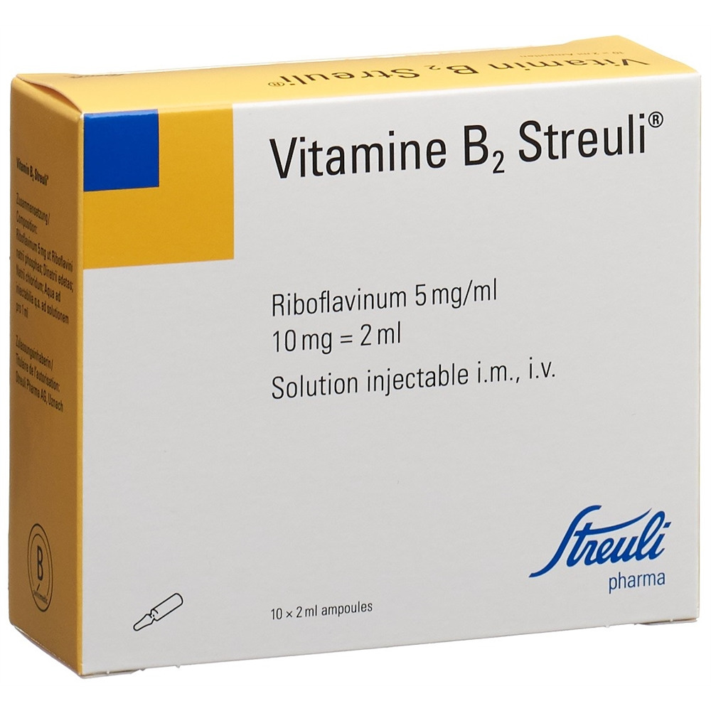 VITAMINE B2 Streuli 10 mg/2ml, image 2 sur 2