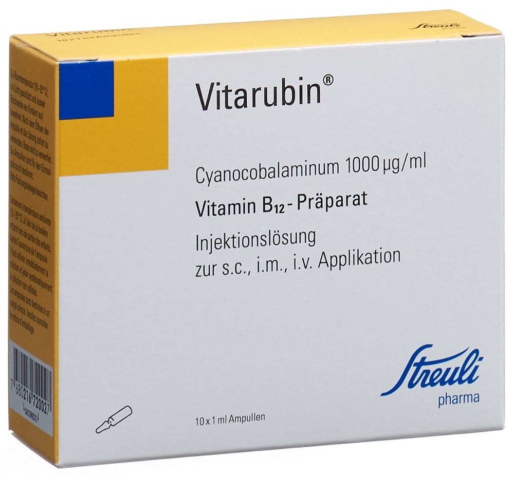VITARUBIN sol inj 1000 mcg/ml amp 1 ml, image principale