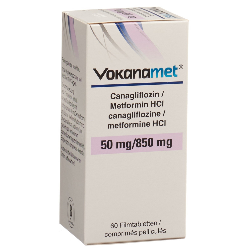 VOKANAMET cpr pell 50/850 mg bte 60 pce, image principale