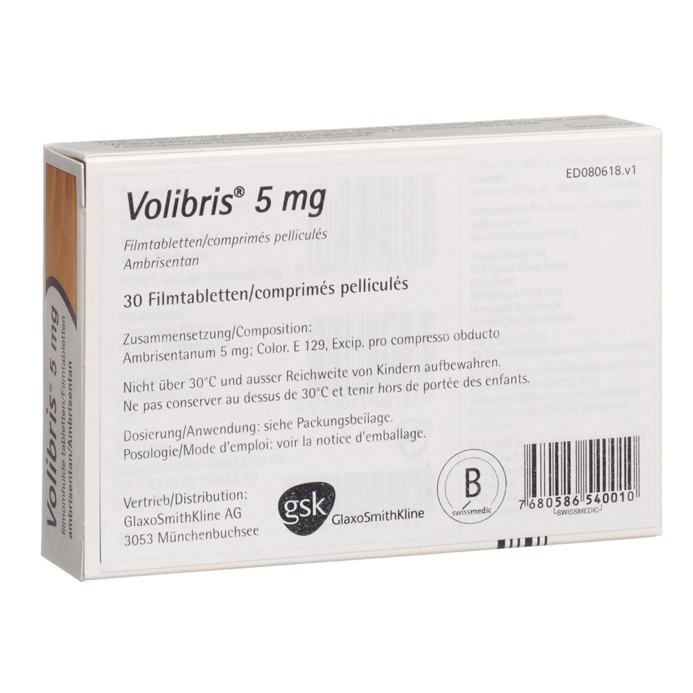 Volibris cpr pell 5 mg blist 30 pce, image 2 sur 2