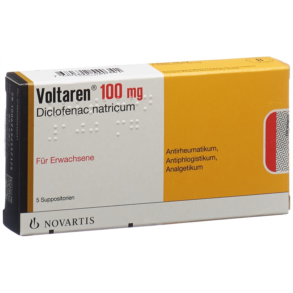 VOLTARENE Supp 100 mg Erw 5 Stk, Hauptbild