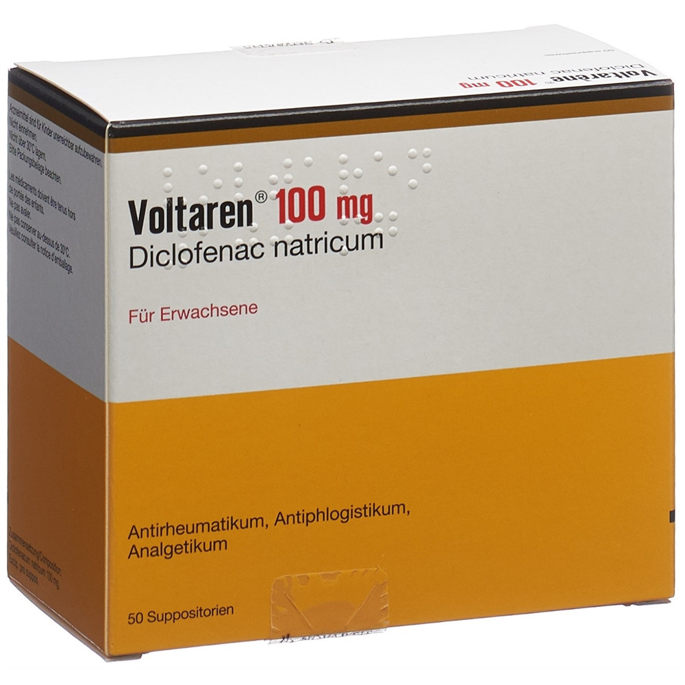 VOLTARENE Supp 100 mg Erw 50 Stk, Hauptbild