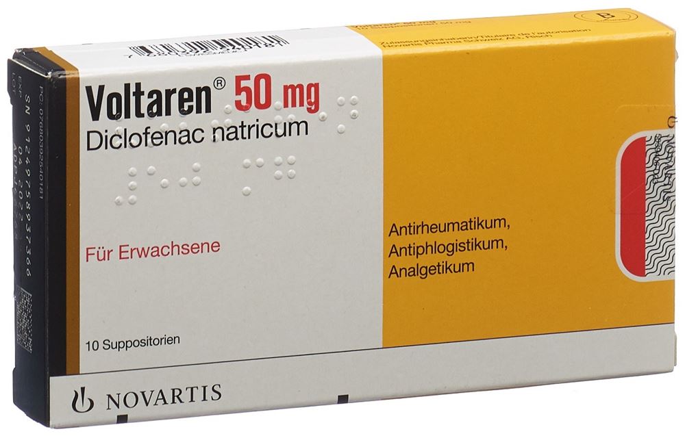 VOLTARENE Supp 50 mg Erw 10 Stk, Hauptbild