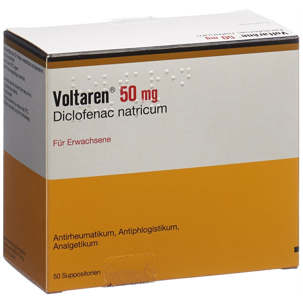 Voltaren Supp 50 mg Erw 50 Stk, Hauptbild