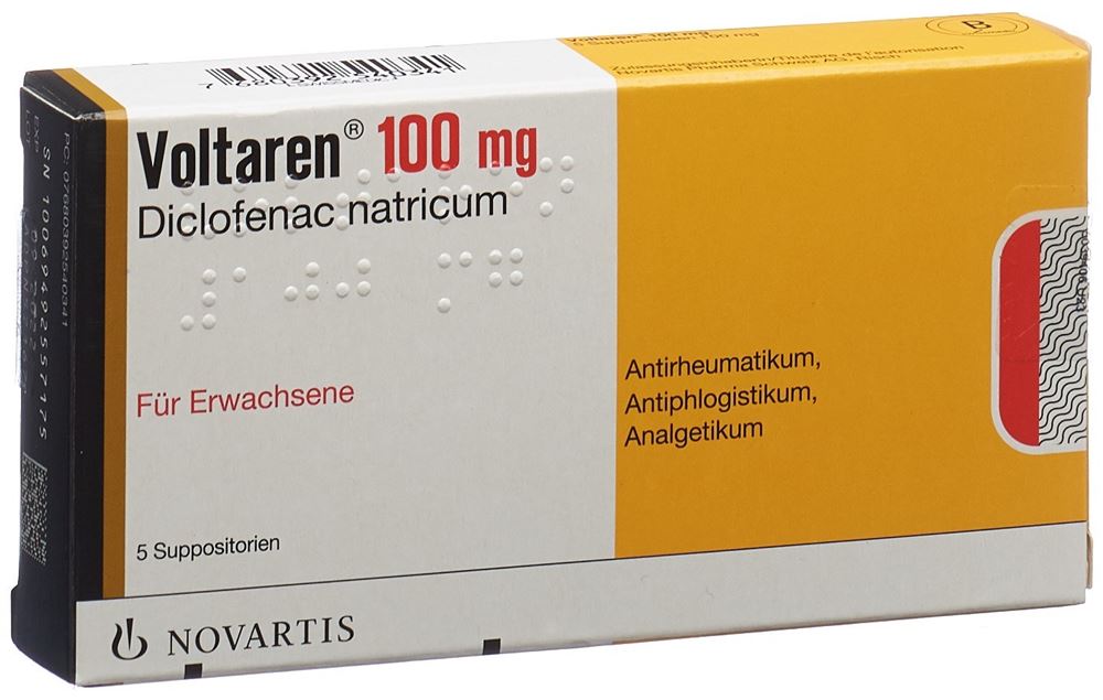 Voltaren supp 100 mg adult 5 pce, image principale