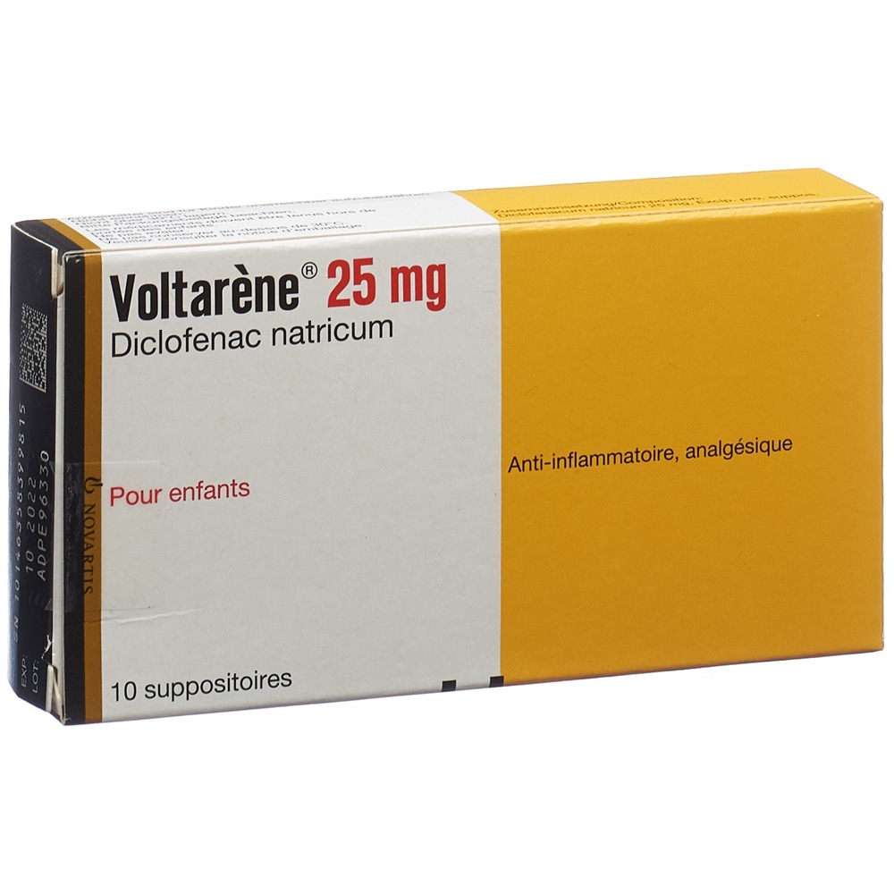 Voltaren supp 25 mg enf 10 pce, image 2 sur 2