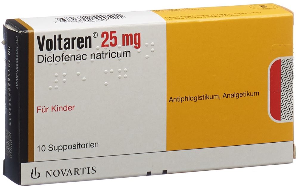 Voltaren supp 25 mg enf 10 pce
