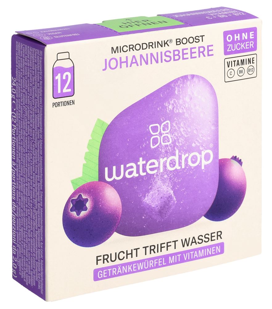 WATERDROP Johannisbeere ohne Zucker Box 24 g