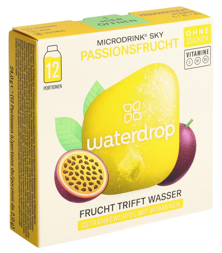 WATERDROP Passionsfrucht ohne Zucker Box 24 g, Hauptbild