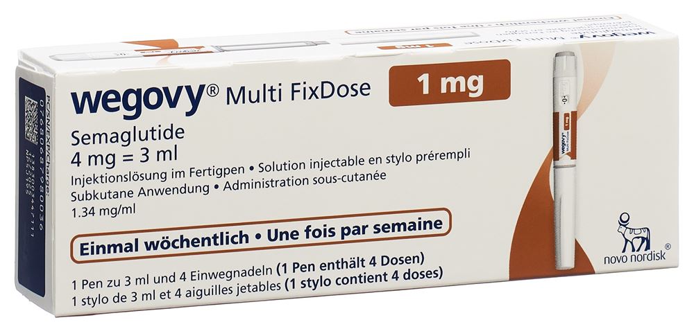 Wegovy Multi FixDose 1 mg, image principale Wegovy Multi FixDose 1 mg, image principale