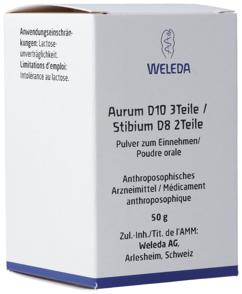 Weleda aurum 10D 3 parties / stibium 8D 2 parties, image principale