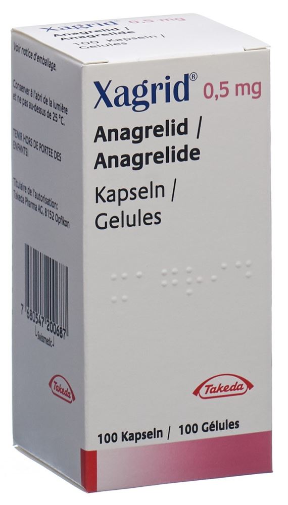 XAGRID Kaps 0.5 mg Ds 100 Stk, Hauptbild