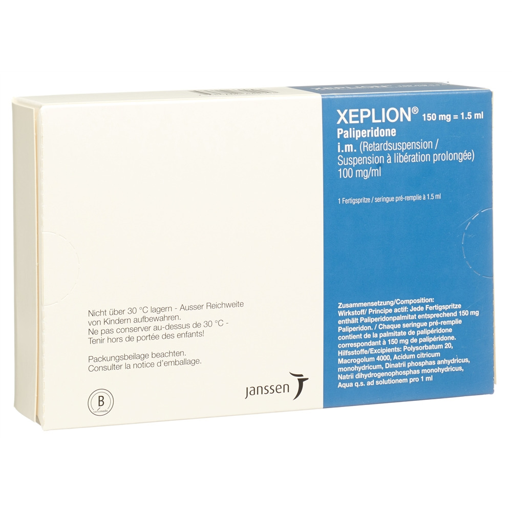 XEPLION Inj Susp 150 mg/1.5ml Fertspr 1.5 ml, Bild 2 von 2