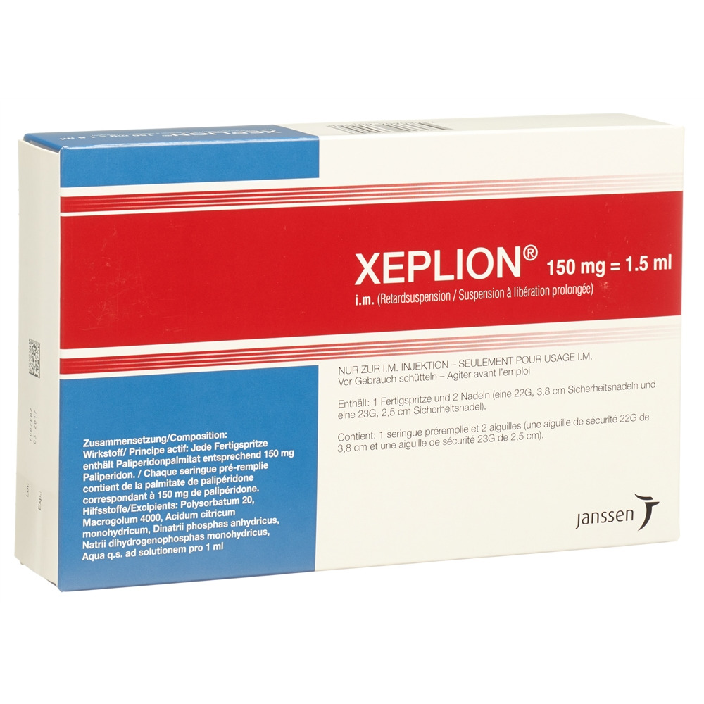 XEPLION Inj Susp 150 mg/1.5ml Fertspr 1.5 ml, Hauptbild